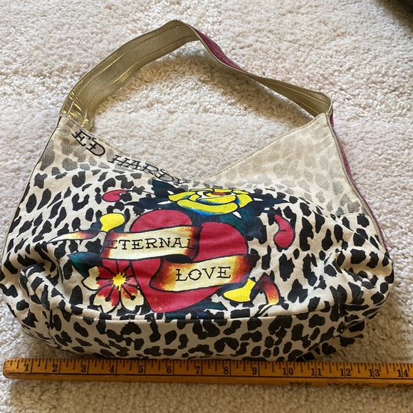ED HARDY ETERNAL LOVE by Christian Audigier Animal Print Heart handbag - Picture 4 of 12